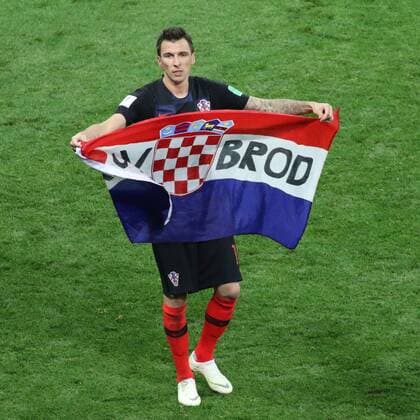 July 11, 2018, Moscow, FIFA World Cup WM Weltmeisterschaft Fussball 2018 Football, the playoff round. 1 2 finals of the World Cup. Football match Croatia - England at the stadium Luzhniki. Player of the national team Nationalteam Mario Manjukic MaksimxKonstantinov 