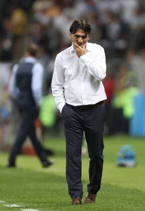 (180711) -- MOSCOW, July 11, 2018 -- Head coach Zlatko Dalic of Croatia is seen during the 2018 FIFA World Cup WM Weltmeisterschaft Fussball semi-final match between England and Croatia in Moscow, Russia, July 11, 2018. Croatia won 2-1 and advanced to the final. ) (SP)RUSSIA-MOSCOW-2018 WORLD CUP-SEMIFINAL-ENGLAND VS CROATIA CaoxCan 