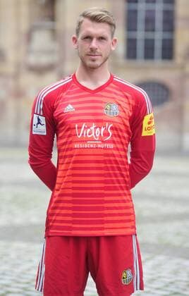 Das Team des 1. FC Saarbrücken am Donnerstag (12.07.2018) vor der Ludwigskirche in Saarbrücken. Im Bild: Daniel Batz ( 1).