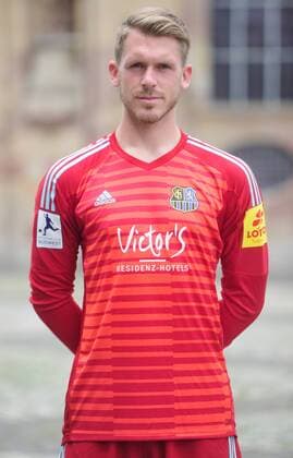 Das Team des 1. FC Saarbrücken am Donnerstag (12.07.2018) vor der Ludwigskirche in Saarbrücken. Im Bild: Daniel Batz ( 1).