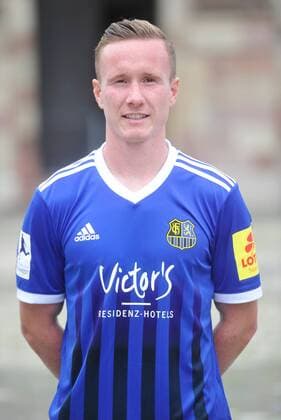 Das Team des 1. FC Saarbrücken am Donnerstag (12.07.2018) vor der Ludwigskirche in Saarbrücken. Im Bild: Markus Mendler ( 11).