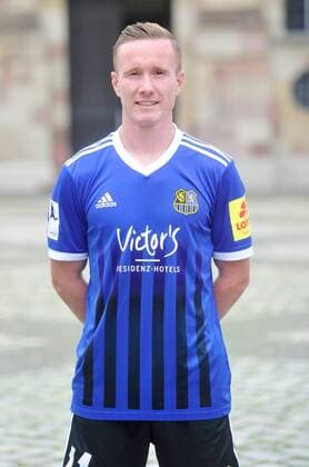 Das Team des 1. FC Saarbrücken am Donnerstag (12.07.2018) vor der Ludwigskirche in Saarbrücken. Im Bild: Markus Mendler ( 11).