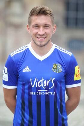 Das Team des 1. FC Saarbrücken am Donnerstag (12.07.2018) vor der Ludwigskirche in Saarbrücken. Im Bild: Mario Müller ( 23).
