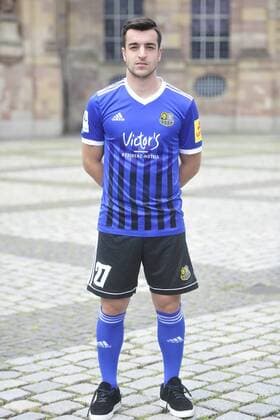 Das Team des 1. FC Saarbrücken am Donnerstag (12.07.2018) vor der Ludwigskirche in Saarbrücken. Im Bild: Fatih Köksal ( 27).
