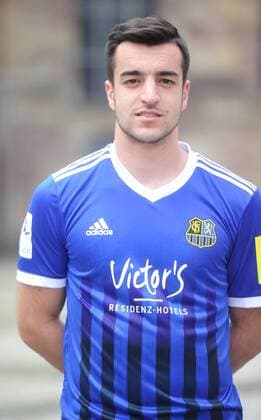 Das Team des 1. FC Saarbrücken am Donnerstag (12.07.2018) vor der Ludwigskirche in Saarbrücken. Im Bild: Fatih Köksal ( 27).
