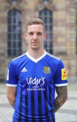 Das Team des 1. FC Saarbrücken am Donnerstag (12.07.2018) vor der Ludwigskirche in Saarbrücken. Im Bild: Marco Kehl-Gomez ( 33).