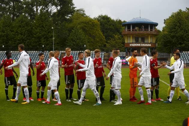 180712 The team prior the UEFA Europa League qualifying match between Liepaja vs Häcken on 12th of July 2018 in Liepaja, Latvia Copyright: ValdaxKalnina BB180712BB547