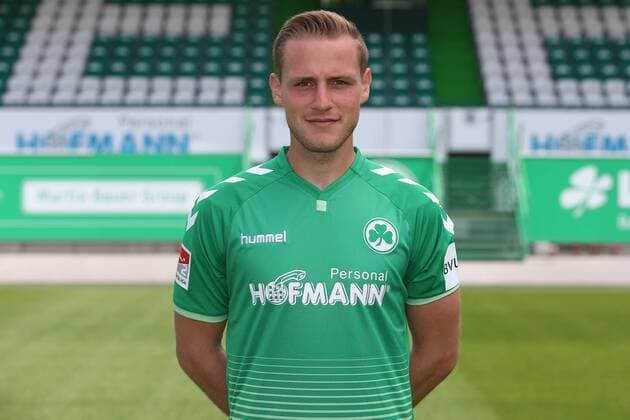 11.07.2018 - SpVgg Spielvereinigung Greuther Fürth Kleeblatt - 2. Fußball Bundesliga BL - Saison 2018 2019 - Fototermin Porträttermin Portraittermin - JüRa - Marius Funk (1, SpVgg Greuther Fürth ) Einzelbild Einzelfoto Portrait Porträt Kopfbild