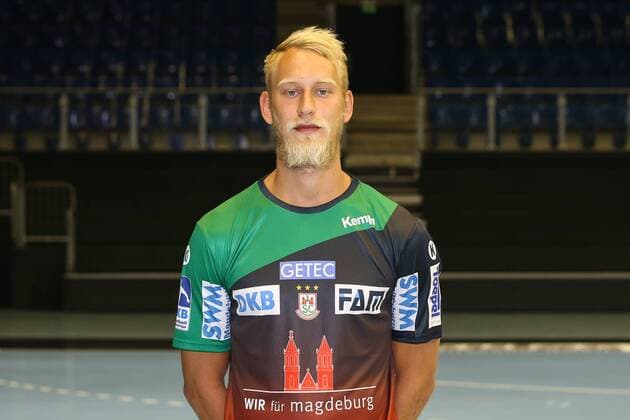 Matthias Musche (SC Magdeburg) - 1.BL Handball Bundesliga Saison 2018-2019 offizeller Fototermin Porträttermin 2018 2019 SC Magdeburg in der GETEC Arena in Magdeburg - Einzelbild,Portrait,Deutschland, Handball, Mann, Maenner,11.07.2018