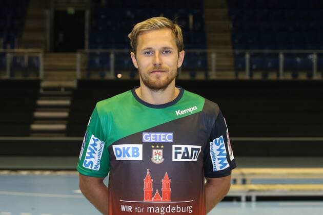 Albin Lagergren (SC Magdeburg) - 1.BL Handball Bundesliga Saison 2018-2019 offizeller Fototermin Porträttermin 2018 2019 SC Magdeburg in der GETEC Arena in Magdeburg - Einzelbild,Portrait,Deutschland, Handball, Mann, Maenner,11.07.2018