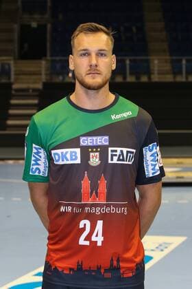 Christian O Sullivan (SC Magdeburg) - 1.BL Handball Bundesliga Saison 2018-2019 offizeller Fototermin Porträttermin 2018 2019 SC Magdeburg in der GETEC Arena in Magdeburg - Einzelbild,Portrait,Deutschland, Handball, Mann, Maenner,11.07.2018
