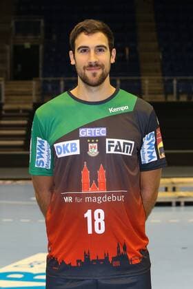 Carlos Molina Cosano (SC Magdeburg) - 1.BL Handball Bundesliga Saison 2018-2019 offizeller Fototermin Porträttermin 2018 2019 SC Magdeburg in der GETEC Arena in Magdeburg - Einzelbild,Portrait,Deutschland, Handball, Mann, Maenner,11.07.2018