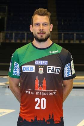 Mads Christiansen (SC Magdeburg) - 1.BL Handball Bundesliga Saison 2018-2019 offizeller Fototermin Porträttermin 2018 2019 SC Magdeburg in der GETEC Arena in Magdeburg - Einzelbild,Portrait,Deutschland, Handball, Mann, Maenner,11.07.2018
