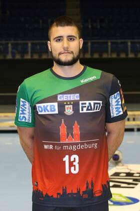 Juan de la Pena (SC Magdeburg) - 1.BL Handball Bundesliga Saison 2018-2019 offizeller Fototermin Porträttermin 2018 2019 SC Magdeburg in der GETEC Arena in Magdeburg - Einzelbild,Portrait,Deutschland, Handball, Mann, Maenner,11.07.2018