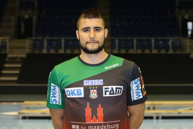 Juan de la Pena (SC Magdeburg) - 1.BL Handball Bundesliga Saison 2018-2019 offizeller Fototermin Porträttermin 2018 2019 SC Magdeburg in der GETEC Arena in Magdeburg - Einzelbild,Portrait,Deutschland, Handball, Mann, Maenner,11.07.2018