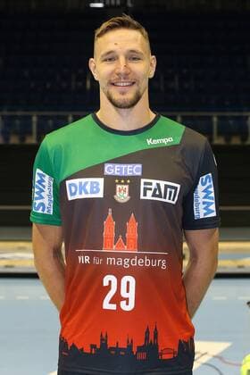 Gleb Kalarash (SC Magdeburg) - 1.BL Handball Bundesliga Saison 2018-2019 offizeller Fototermin Porträttermin 2018 2019 SC Magdeburg in der GETEC Arena in Magdeburg - Einzelbild,Portrait,Deutschland, Handball, Mann, Maenner,11.07.2018