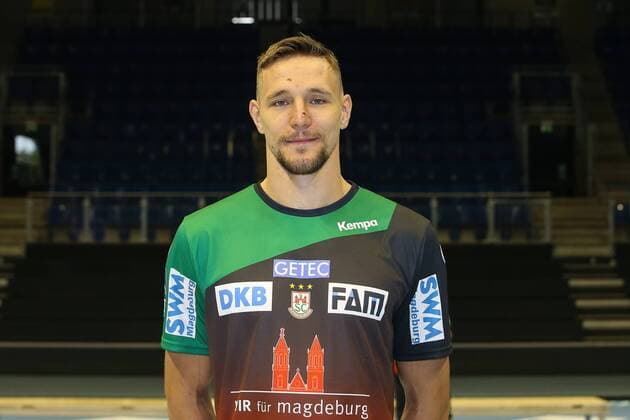 Gleb Kalarash (SC Magdeburg) - 1.BL Handball Bundesliga Saison 2018-2019 offizeller Fototermin Porträttermin 2018 2019 SC Magdeburg in der GETEC Arena in Magdeburg - Einzelbild,Portrait,Deutschland, Handball, Mann, Maenner,11.07.2018