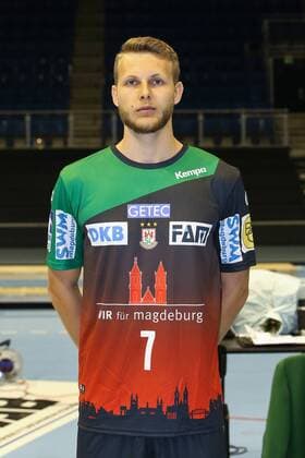 Justin Kurch (SC Magdeburg) - 1.BL Handball Bundesliga Saison 2018-2019 offizeller Fototermin Porträttermin 2018 2019 SC Magdeburg in der GETEC Arena in Magdeburg - Einzelbild,Portrait,Deutschland, Handball, Mann, Maenner,11.07.2018