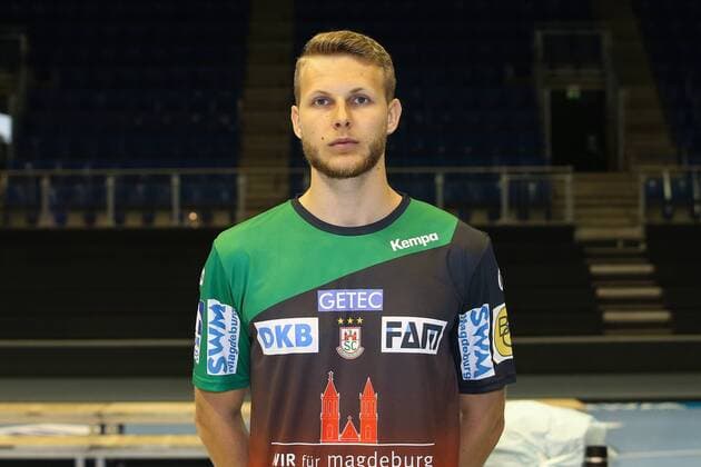 Justin Kurch (SC Magdeburg) - 1.BL Handball Bundesliga Saison 2018-2019 offizeller Fototermin Porträttermin 2018 2019 SC Magdeburg in der GETEC Arena in Magdeburg - Einzelbild,Portrait,Deutschland, Handball, Mann, Maenner,11.07.2018