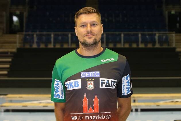 Marko Bezjak (SC Magdeburg) - 1.BL Handball Bundesliga Saison 2018-2019 offizeller Fototermin Porträttermin 2018 2019 SC Magdeburg in der GETEC Arena in Magdeburg - Einzelbild,Portrait,Deutschland, Handball, Mann, Maenner,11.07.2018