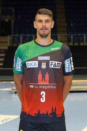 Piotr Chrapkowski (SC Magdeburg) - 1.BL Handball Bundesliga Saison 2018-2019 offizeller Fototermin Porträttermin 2018 2019 SC Magdeburg in der GETEC Arena in Magdeburg - Einzelbild,Portrait,Deutschland, Handball, Mann, Maenner,11.07.2018