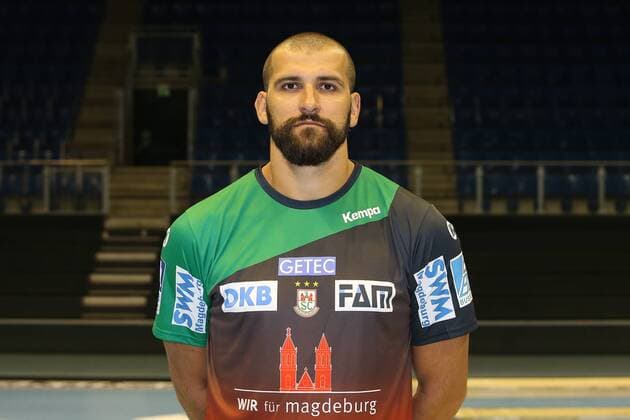 Zeljko Musa (SC Magdeburg) - 1.BL Handball Bundesliga Saison 2018-2019 offizeller Fototermin Porträttermin 2018 2019 SC Magdeburg in der GETEC Arena in Magdeburg - Einzelbild,Portrait,Deutschland, Handball, Mann, Maenner,11.07.2018