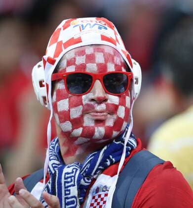 July 11, 2018 - Moscow, Russia - Fan of Croatia during the 2018 FIFA World Cup WM Weltmeisterschaft Fussball Russia Semi Final match between England and Croatia at Luzhniki Stadium on July 11, 2018 in Moscow, Russia. England v Croatia: Semi Final - 2018 FIFA World Cup Russia  - ZUMAn230 20180711_zaa_n230_489 Copyright: xRaddadxJebarahx