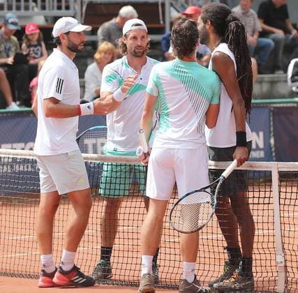 Ausgeschieden im Doppel, v.l.Andre Begemann (GER) mit Partner Dustin Brown (GER)