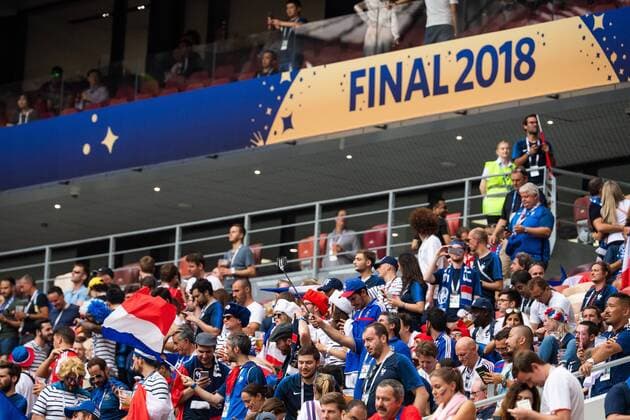 Fußball, WM Finale 2018 in Moskau, Frankreich - Kroatien 180715 Audience prior to the FIFA World Cup WM Weltmeisterschaft Fussball final match between France and Croatia on July 15, 2018 in Moscow. Photo: Petter Arvidson BILDBYRAN kod PA 92087 Copyright: PETTERxARVIDSON BB180715PA006