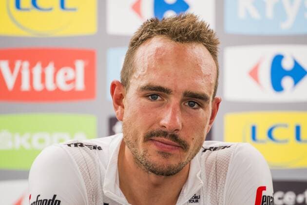 180715 John Degenkolb of Trek Segafredo after the stage nine of Tour de France between Arras and Roubaix on July 15, 2018 in Roubaix. Photo: Fredrik Varfjell BILDBYRAN kod FV 150123 Copyright: FREDRIKxVARFJELL BB180715FV025