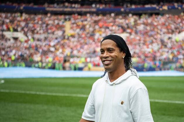 Fußball, WM Finale 2018 in Moskau, Frankreich - Kroatien 180715 Ronaldinho of Brazil prior to the FIFA World Cup WM Weltmeisterschaft Fussball final match between France and Croatia on July 15, 2018 in Moscow. Photo: Petter Arvidson BILDBYRAN kod PA 92087 Copyright: PETTERxARVIDSON BB180715PA045