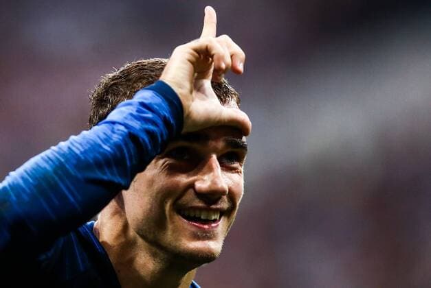 FuÃŸball, WM Finale 2018 in Moskau, Frankreich - Kroatien MOSCOW, RUSSIA - JULY 15, 2018: France s Antoine Griezmann celebrates scoring in the 2018 FIFA World Cup WM Weltmeisterschaft Fussball Final match between France and Croatia at Luzhniki Stadium. Valery Sharifulin TASS  TS0898C0