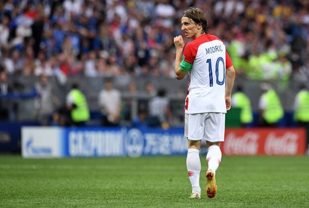 Sport Bilder des Tages FUSSBALL WM 2018 FINALE ------- Frankreich - Kroatien 15.07.2018 Luka Modric (Kroatien) *** FIFA World Cup 2018 FINALE France Croatia 15 07 2018 Luka Modric Croatia 