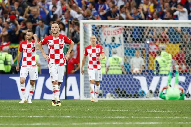 , Croatian players during the FIFA World Cup WM Weltmeisterschaft Fussball 2018 final soccer match between France and Croatia, at Luzhniki Stadium in Moscu, Russia, 15 July 2018. FRANCE VS. CROATIA !ACHTUNG: NUR REDAKTIONELLE NUTZUNG!  Copyright: xAlbertoxEstevezx FWC64-325 20180715-636672798776116993