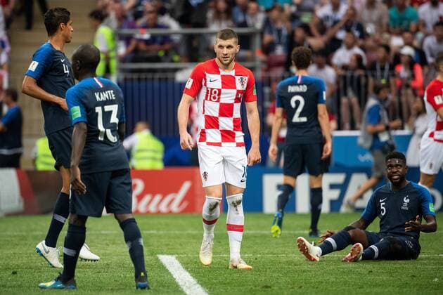 Fußball, WM Finale 2018 in Moskau, Frankreich - Kroatien 180715 Ante Rebic of Croatia looks dejected during to the FIFA World Cup WM Weltmeisterschaft Fussball final match between France and Croatia on July 15, 2018 in Moscow. Photo: Petter Arvidson BILDBYRAN kod PA 92087 Copyright: PETTERxARVIDSON BB180715PA190