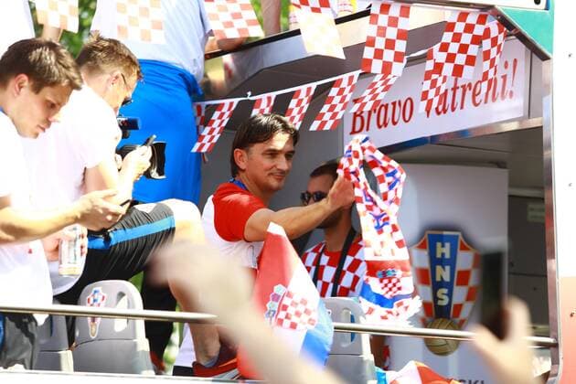 Citizens of Velika Gorica first welcomed Vatreni after winning the world silver 16.07.2018., Croatia, Velika Gorica - Citizens of Velika Gorica first welcomed Vatreni after winning the world silver. Croatian national football team landed at the airport dr. Franjo Tudjman. Zlatko Dalic  BornaxFilic PIXSELL