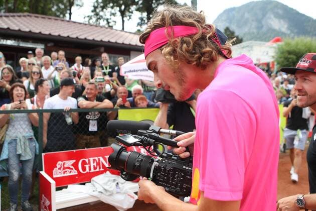 TENNIS - Club Challenge, Thiem vs Tsitsipas WOERSCHACH,AUSTRIA,16.JUL.18 - TENNIS - Adidas Club Challenge, Dominic Thiem vs Stefano Tsitsipas. Image shows Stefanos Tsitsipas (GRE). GEPAxpictures xChristianxWalgram