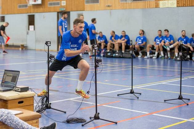 Milan Kotrc ( 15, Bergischer HC) beim Leistungstest Leistungsdiagnostik Bergischer HC Tag 2, Handball, DKB Handball Bundesliga, 17.07.18 Solingen NRW Deutschland Sporthalle Heiligenstock
