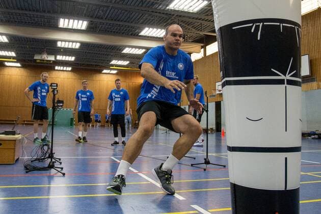 Rafael Baena Gonzalez ( 1, Bergischer HC) beim Leistungstest Leistungsdiagnostik Bergischer HC Tag 2, Handball, DKB Handball Bundesliga, 17.07.18 Solingen NRW Deutschland Sporthalle Heiligenstock