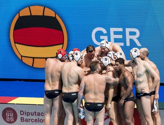 Sport Themen der Woche KW29 Sport Bilder des Tages Team Germany GER - GEO Germany (white caps) vs Georgia (blue caps) Barcelona 18 07 18 Piscines Bernat Picornell Men qualification 33rd LEN European Water polo Wasserball Championships - Barcelona 2018 Photo Giorgio Scala Deepbluemedia Insidefoto GiorgioxScala
