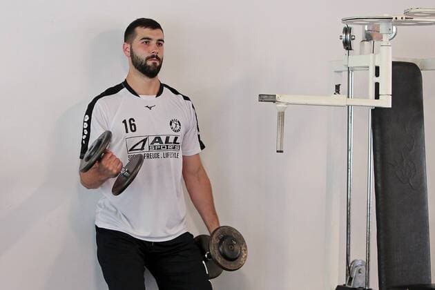 18.07.2018, xovx, Handball HBL, HSG Wetzlar Trainingslager in Kappl emspor, Arbeit im Kraftraum, Tibor Ivanisevic (HSG Wetzlar) Kappl