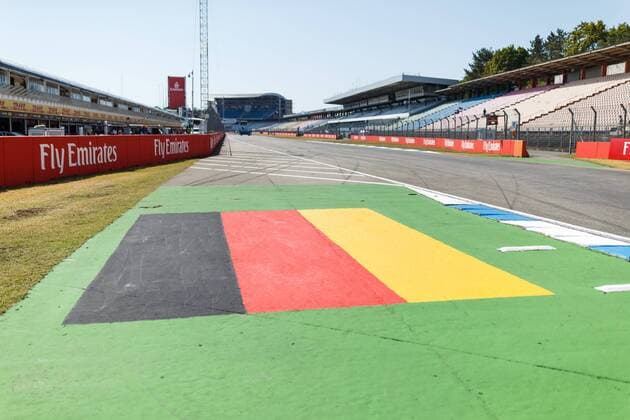 Deutsche Fahne auf den Boden der Strecke lackiert, Grosser Preis von Deutschland 2018, Motorsport, Formel 1, 19.07.2018, Grosser Preis von Deutschland 2018, Motorsport, Formel 1, 19.07.2018 Hockenheim Copyright: xEIBNER AlexanderxNeisx EP_ANS