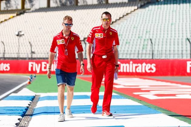 Sebastian Vettel (Scuderia Ferrari) schaut sich die Strecke ganz genau an, Grosser Preis von Deutschland 2018, Motorsport, Formel 1, 19.07.2018, Grosser Preis von Deutschland 2018, Motorsport, Formel 1, 19.07.2018 Hockenheim Copyright: xEIBNER AlexanderxNeisx EP_ANS