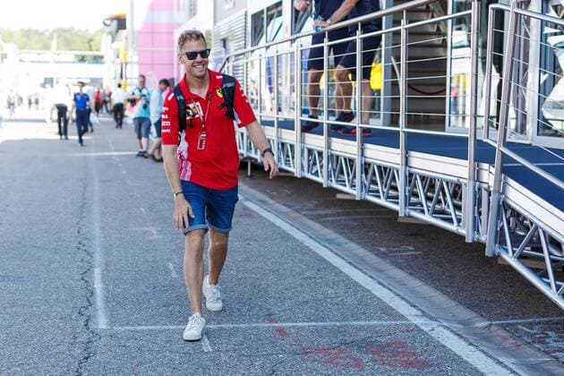 Sebastian Vettel (Scuderia Ferrari) gut gelaunt im Fahrerlager, Grosser Preis von Deutschland 2018, Motorsport, Formel 1, 19.07.2018, Grosser Preis von Deutschland 2018, Motorsport, Formel 1, 19.07.2018 Hockenheim Copyright: xEIBNER AlexanderxNeisx EP_ANS
