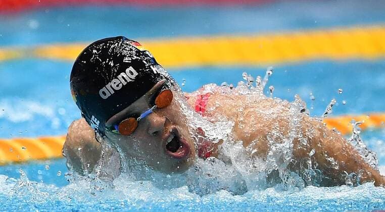 Sport Themen der Woche KW29 Sport Bilder des Tages Franziska Hentke (SC Magdeburg), gewinnt die 200m Butterfly 130. Internationale Deutsche Meisterschaften im Schwimmen Berlin 2018 swiming, Schwimmen, DM, Internationale Meisterschaften Berlin, 19.7.2018 Velodrom *** Franziska Hentke SC Magdeburg wins the 200m Butterfly 130 International German Swimming Championships Berlin 2018 swiming Swimming DM International Championships Berlin 19 7 2018 Velodrom
