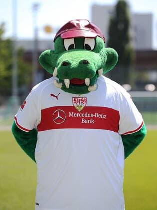 Maskottchen Fritzle; VfB Stuttgart 1893; 1. BL, Portraettermin 2018 2019,