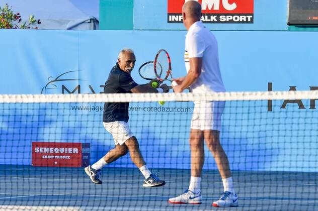 Mansour Bahrami - Guy Forget CELEBRITES : Classic Tennis Tour 2018 - Saint Tropez - 19 07 2018 NorbertScanella Panoramic 