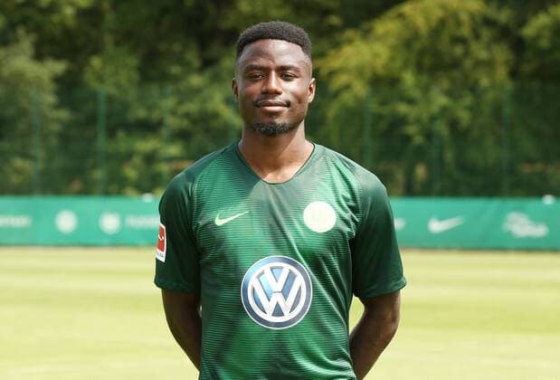 Paul Georges Nteb Fußball Fussball DFL erste 1.Bundesliga Herren Saison 2018 2019 20.07.2018 VfL Wolfsburg Porträttermin , Porträt, Vorstellung, Präsentation, Pressetermin