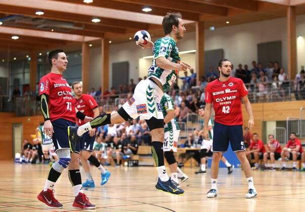BAU 20.7.2018 Leinfelden-Echterdingen Handball FRISCH AUF! Göppingen vs. SG BBM Bietigheim, Marrco Rentschler (Göppingen, oben)