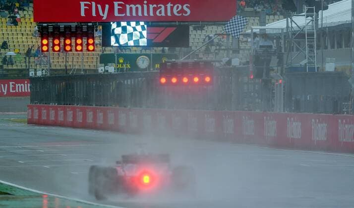21.07.2018, xpsx, Formel 1 FIA, Grand Prix von Deutschland 3. Freies Training 2018 emspor, v.l. ende der session rote ampel zielflagge Hockenheim